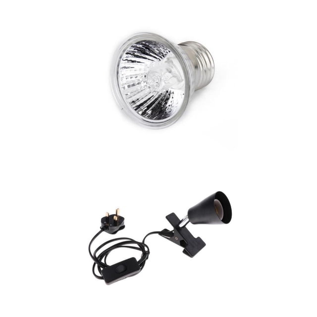 E27 100W lámpara de reptil UVB / UVA lámpara de halógeno halógeno Reino Unido enchufe 220V Sunnimix Lámpara de calentamiento de reptiles
