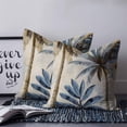 thumbnail image 2 of 20x20 Pillow Covers Set of 2, Palm Trees Throw Pillow Covers Decorative Couch Cushion Case, Blue Brown Vintage Watercolor Tropical Microfiber Square Pillowcases for Bedroom Car Living Room, 2 of 7