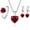Red, variant on 3Pcs Romance Heart Cubic Zirconia Jewelry Combo Set Necklace Earrings Rings Perfect For Daily Or Formal Occasions