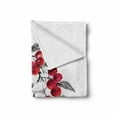 thumbnail image 2 of Rowan Soft Flannel Fleece Throw Blanket, Rural Nature Inspired Foliage Composition Wild Berry Plant with Leaves, Cozy Plush for Indoor and Outdoor Use, 60" x 80", Grey Ruby Black, by Ambesonne, 2 of 6