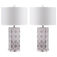 thumbnail image 2 of SAFAVIEH Quatrefoil 27 in. Ceramic Table Lamp with Off-White Cotton Shade, Set of 2, 2 of 6