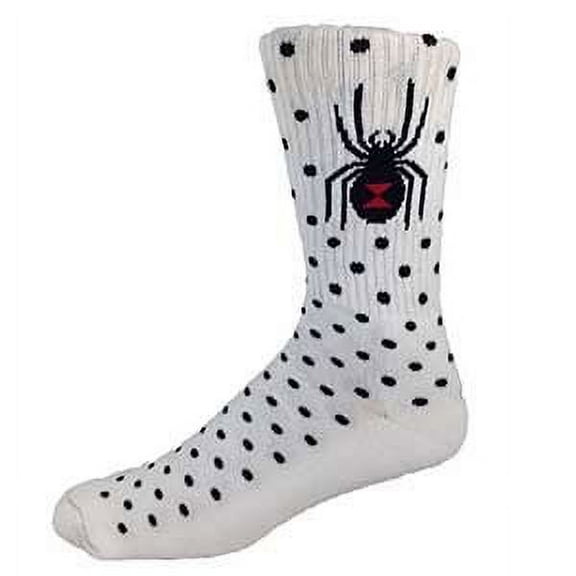 MOXY Socks White with Black Dots "Black Widow" Skater Crew Socks