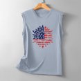 thumbnail image 5 of Wycnly Womens 4th of July Tank Tops Loose Basic Independence Day Patriotic Racerback Shirts Vest Summer Fashion Sunflower Flag Print Crewneck Sleeveless Blouse Gray s, 5 of 5