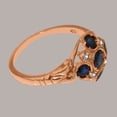 thumbnail image 5 of LBG British Made 14k Rose Gold ring with Natural Sapphire & Diamond Womens Statement Ring - 33 size options - Size 11, 5 of 7