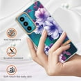 thumbnail image 2 of Allytech Motorola Moto Edge 20 Case Clear, Flower Series Crystal Clear Back Cover Flexible TPU Silicone Shockproof Drop Proof Anti-yellow Protection Case Cover for Moto Edge 20, Purple Flower, 2 of 5
