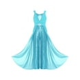 thumbnail image 3 of TiaoBug Combinaison à Sequins pour Filles Combinaisons Sans Manches Robe Maxi en Chiffon Combinaisons pour 7-14 Ans Bleu 10, 3 of 6