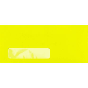 LUXPaper #10 Window Envelopes, 4 1/8 x 9 1/2, Electric Yellow, 50/Pack