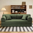 thumbnail image 2 of Convertible Sleeper Sofa Bed with Pillow, Corduroy Folding Mattress Couch for Living Room, Floor Lounge Sofa with Fixed-Shape Frame for Small Apartments, Grayish Green, 2 of 9