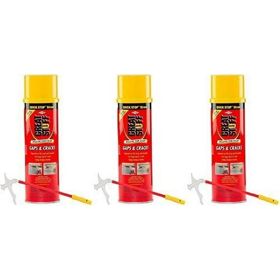 Great Stuff 3001-3 Gaps and Cracks Insulating Foam Sealant with Quick Stop Straw, 16 oz. Pack of 3