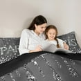 thumbnail image 4 of Manfei Romantic France Paris Twin Bedding Sets 7-Piece,Silver Glitter Print Bedding Comforter Set,Silver Gray Sheet Sets For Girl Boy,Breathable Home Decor Reversible, 4 of 8
