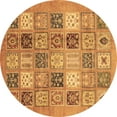 thumbnail image 1 of Ahgly Company Indoor Round Abstract Brown Modern Area Rugs, 7' Round, 1 of 4