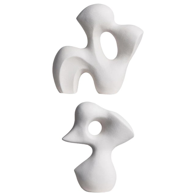 2 piezas modernas estatuas de para el hogar de Centerpeice, escultura de estatua de cerámica irregur de arte abstracto para decoración Sunnimix escultura abstracta
