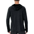 thumbnail image 3 of Delliss Men's Fishing Shirt UPF 50+ Long Sleeve Hoodie With Thumbhole Sun Protection Top Black XXL, 3 of 7