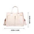 thumbnail image 2 of JeashCHAT Gifts for Women, Canvas Bag with Adjustable Strap, Large Capacity Multi-pocket Casual Travel Tote Bag, Ladies Work Office Daily Shoulder Crossbody Bag, White, 2 of 6