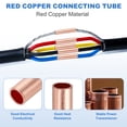 thumbnail image 3 of Uxcell 10 Pcs Red Copper Non Insulated Butt Connectors, GT-25 3 AWG Butt Connectors Crimp Wire Crimps Terminals Fittings for Wire Connection Hardware Supplies, 3 of 6