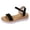Black, variant on Women's Plus Size Sandals Open Toe 3cm Thick Sole Crisscross Straps Buckle European Style for Casual Wear