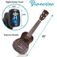 thumbnail image 6 of Pyle Mahogany 4-String Learn to Play Kit-Solid Wood Soprano Ukulele Instrument W/ Flamed Brown Body, 6 of 7
