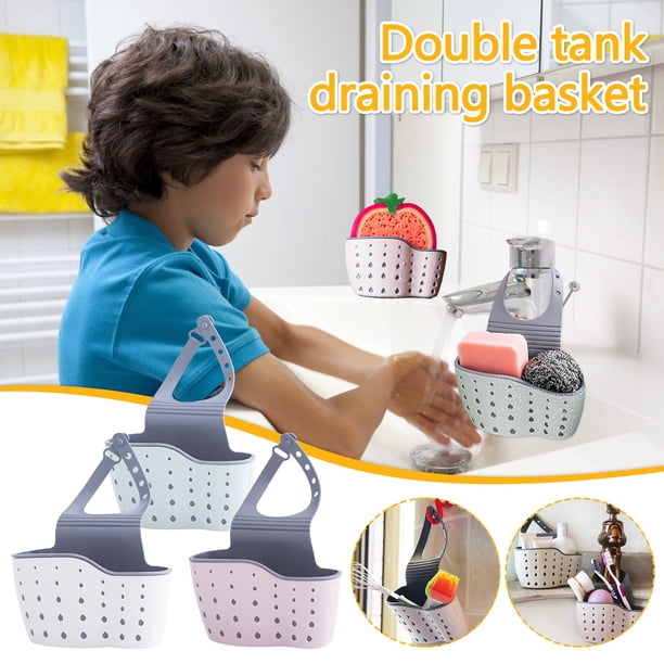 Cesta de Drenaje Xihbxyly Utensilios de Cocina Doble Capa Esponja