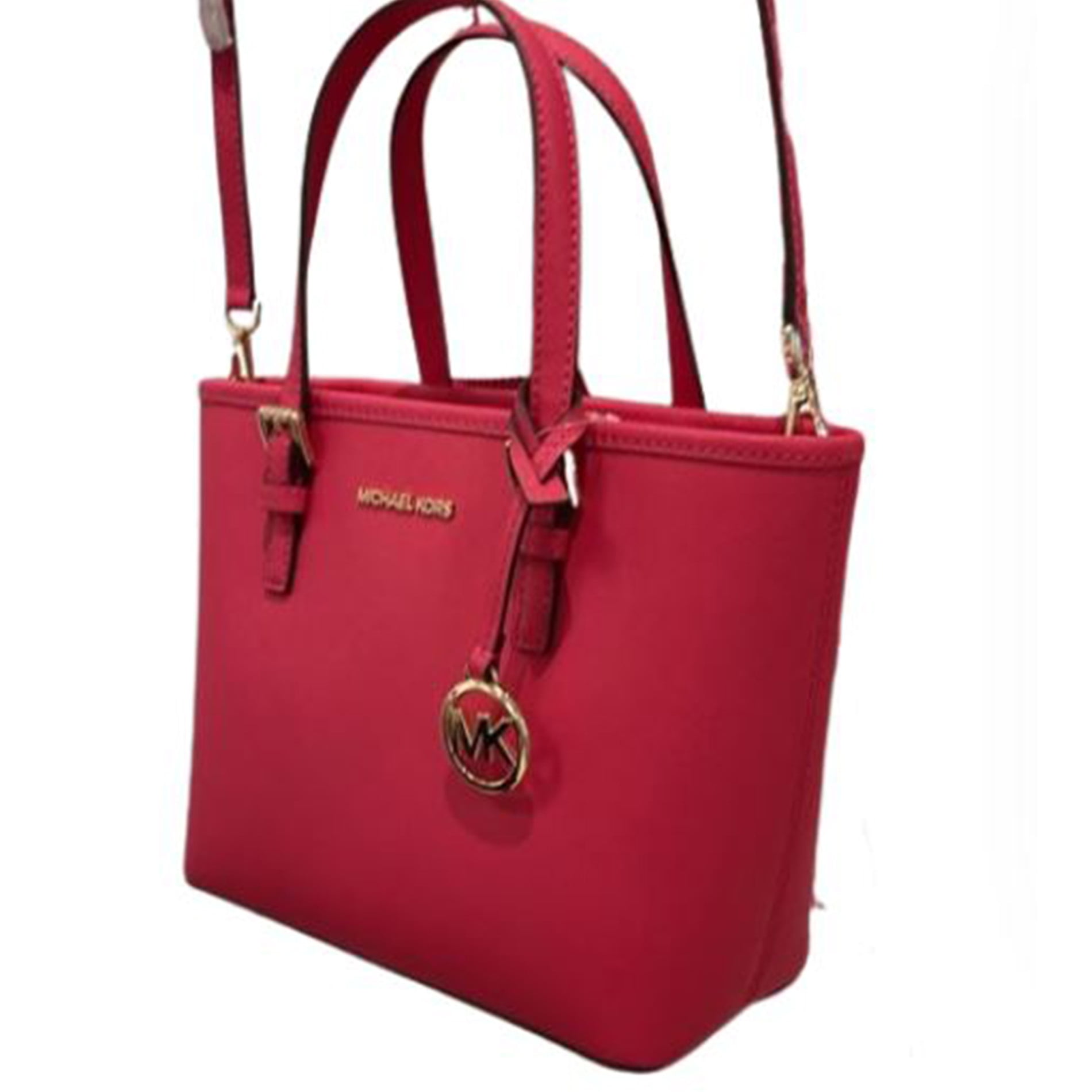 Michael Kors Women's Small Leather Crossbody Tote Bag with Top Zip