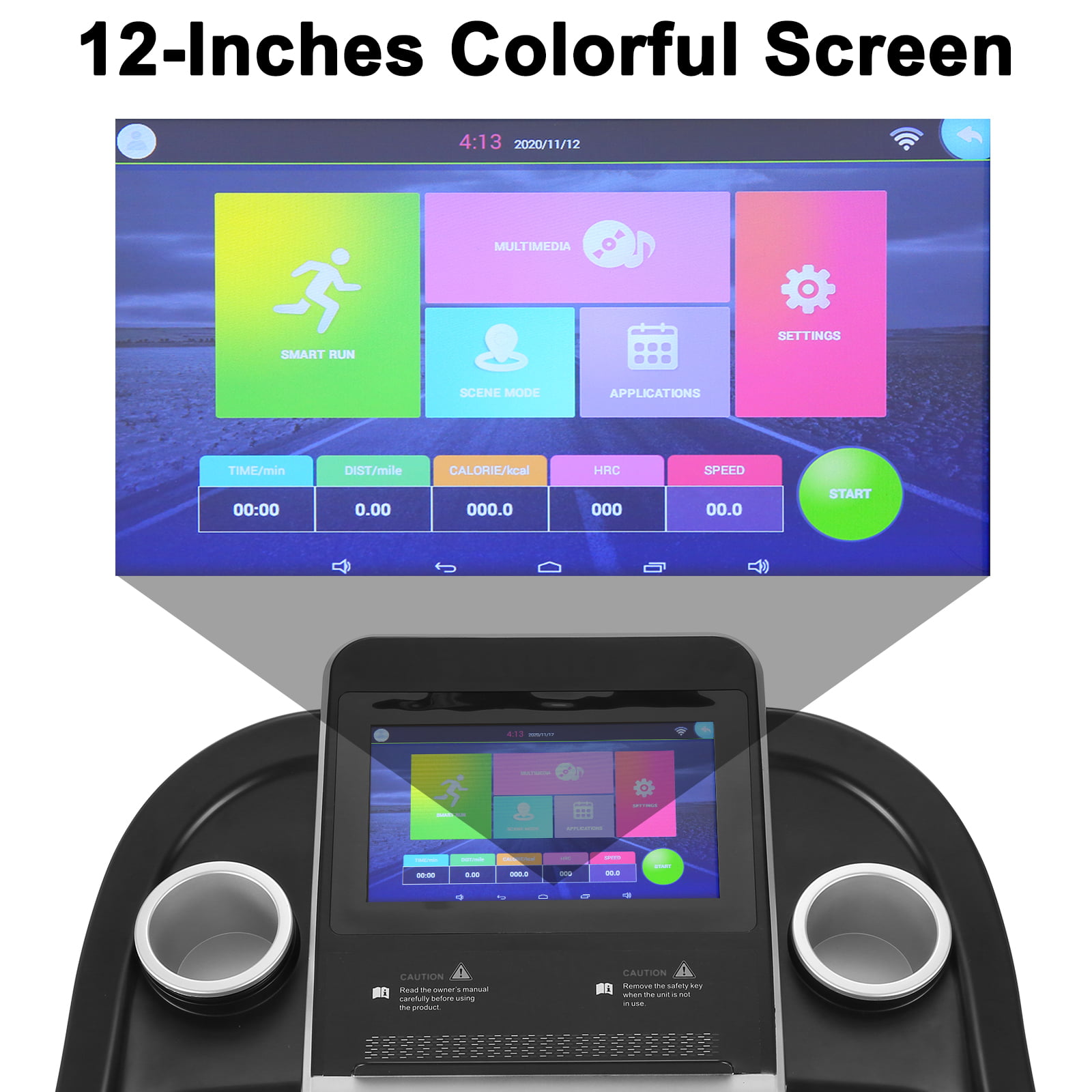 Details about   Upgrade 3.25HP Touchscreen Electric Treadmill WIFI Folding Running Machine TOP 