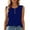 Womens Summer Tops Dark Blue, variant on Womens Summer Tops Henley Shirt, Sleeveless Shirts for Women Casual Button Down Crewneck Tank Top Mothers Gifts