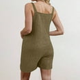 thumbnail image 4 of QATAINLAV Rompers for Women Maternity Clothes Sleeveless Ribbed Knit Short Jumpsuits Loose Comfy Pregnancy Casual Outfits with Pockets, Army Green, L, 4 of 8
