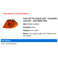 thumbnail image 2 of Front Left Turn Signal Light - Compatible with 2001 - 2002 BMW 330xi, 2 of 2