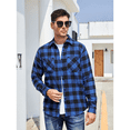 thumbnail image 3 of Puztloy Flannel Shirt Men Plaid Button Down Shirts Long Sleeve for Men Regular Fit Winter Business Work Dress Shirts with Pockets, 3 of 7