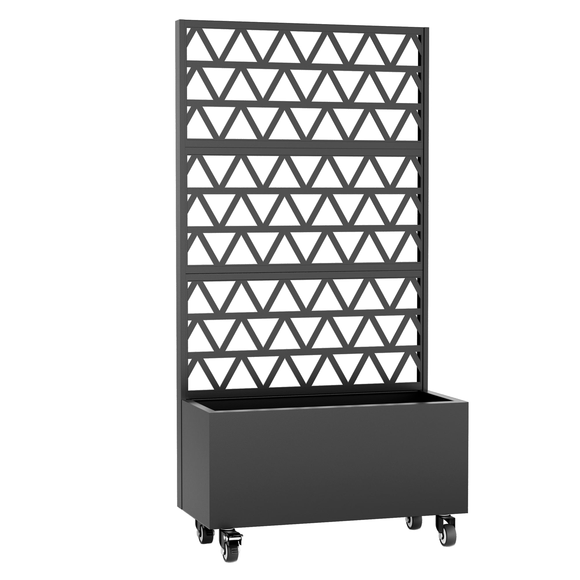 Metal Planter Box with Trellis Raised Garden Bed - 72.05"x35.83"x16.14", Trellis Privacy Screen for Climbing Plants, Vegetables, Vines