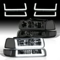thumbnail image 2 of AJP Distributors LED DRL Chrome Housing Smoke Lens Clear Reflector Headlights Pair Bumper Signal Lamps Compatible/Replacement For Chevy Silverado Suburban Tahoe 1999 2000 2001 2002 2003 2004 2005 2006, 2 of 10