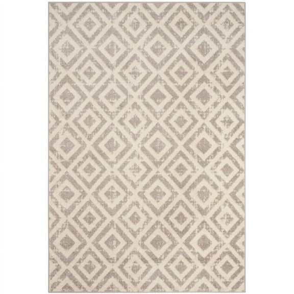 SAFAVIEH Amsterdam Duncan Geometric Area Rug, Ivory/Mauve, 4' x 6'