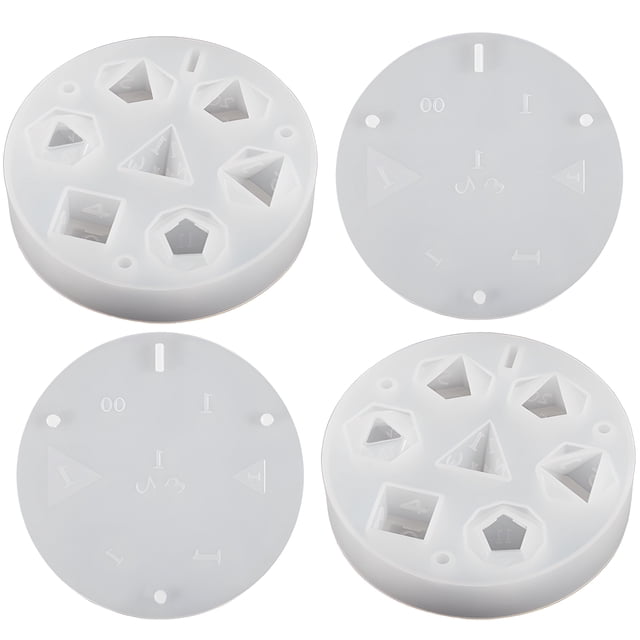 2 Pcs Moules à dés en Silicone 7 Formes Ensemble de Moules à dés en Résine Facile à Démouler Moule à dés Polyvalent Réutilisable pour Fabrication de dés en Résine Époxy