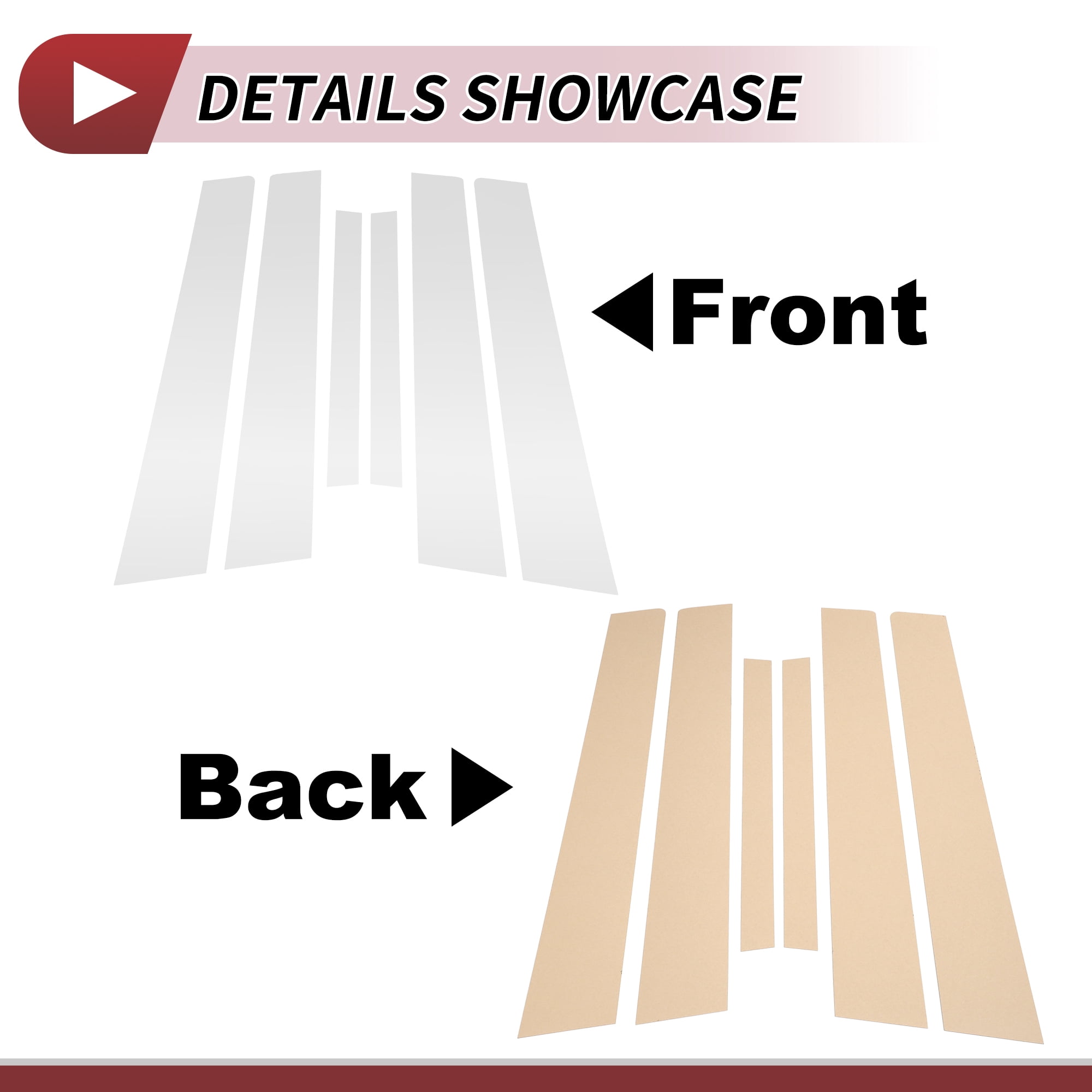 Unique Bargains 6Pcs Door Pillar Window Trim For Nissan Sentra 2007-2012 Silver