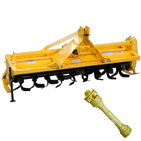 Sigma Heavy Duty 3 Point Hitch Rotary Tiller 4' FT 48" in. Work with 3 PT CAT I Hitch Tractor PTO Driven Gear Drive with PTO Shaft Compatible with Non-Compact Tractor HP 20-35HP