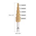 thumbnail image 2 of Unique Bargains Titanium Step Drill Bit 4-12mm 5 Step Size 2 Flute Hex Shank Metal Wood HSS DIY, 2 of 4