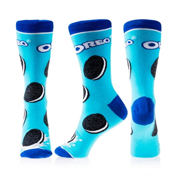 Cool Socks Novelty Crew Socks Men's Women's, Oreo Cookies, Graphic Print, Large