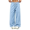 thumbnail image 2 of Maean Sweatpants for Womens Elastic Waist Wide Leg Sweatpant Drawstring Loose Sports Pants with Pockets, 2 of 7