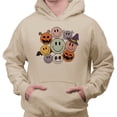 thumbnail image 2 of Halloween Smileys Hoodie Sweatshirt Unisex Small Sand, 2 of 5