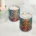 thumbnail image 2 of Yayeee 4 Pack Qtip Holder Bathroom Cotton Swab Canister with Lid Clear Dispenser Set, Blue Art Pattern, 2 of 6