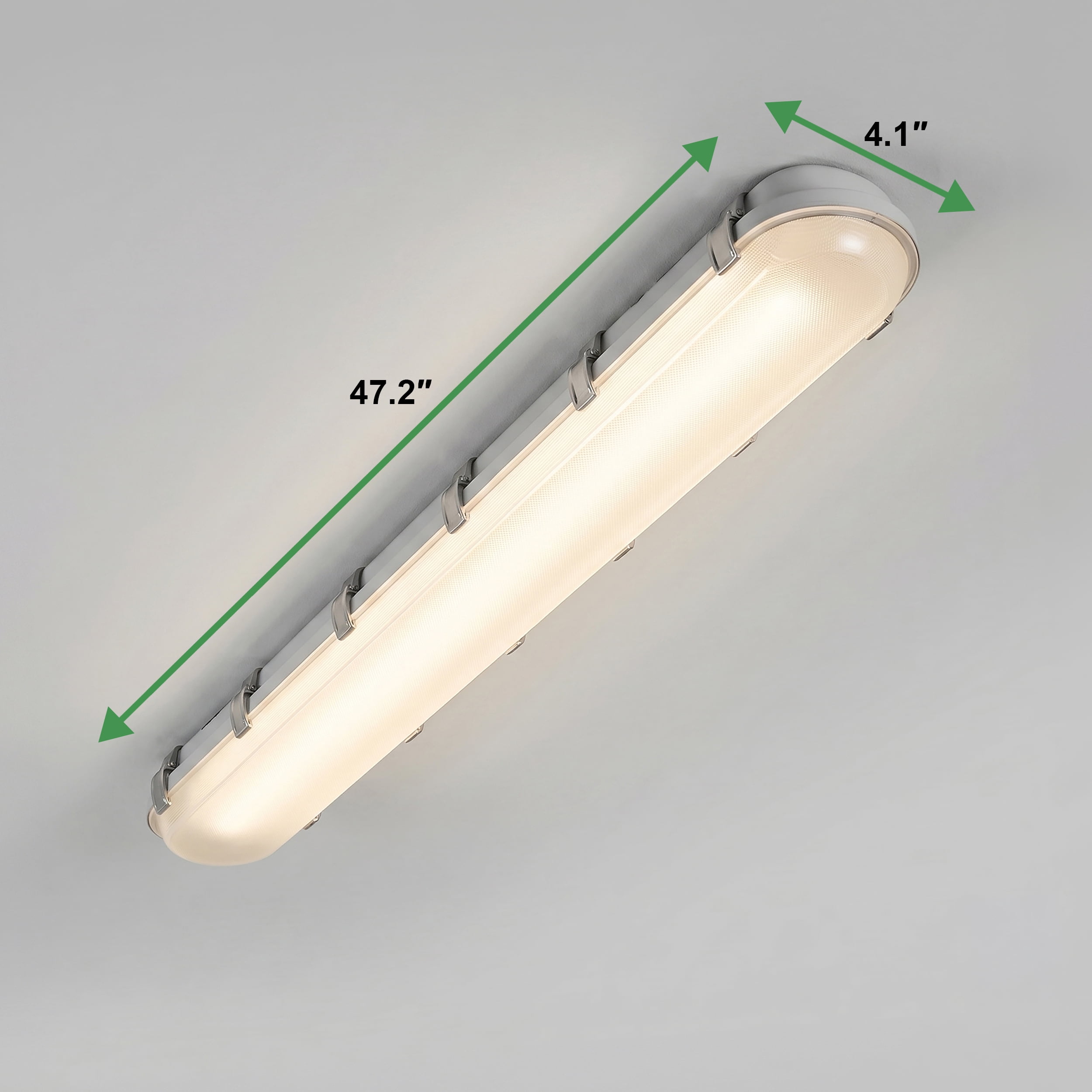 MaxLite 4 ft Vapor Tight LED Fixture, 23/35/47W 3500-5000K, 4 ft 23W, Damp Rated, Selectable Wattage, Controls Ready, for Stairwell, Garage, White