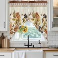 thumbnail image 6 of Vintage Floral Swag Curtains for Kitchen/Bedroom/Living Room, Elegant Pastoral Botanical Retro Art Scalloped Curtains 63 Inch Long, Window Swag Topper Curtains Valances 2 Panels Set 36"x63", 6 of 8