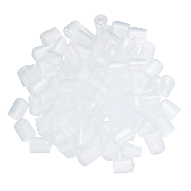 Unique Bargains 100pcs Embouts en Caoutchouc 19mm (3/4 ') Vinyle PVC Rond Tube Bouchon Couvercle Filetage Protecteurs de Filetage Clair