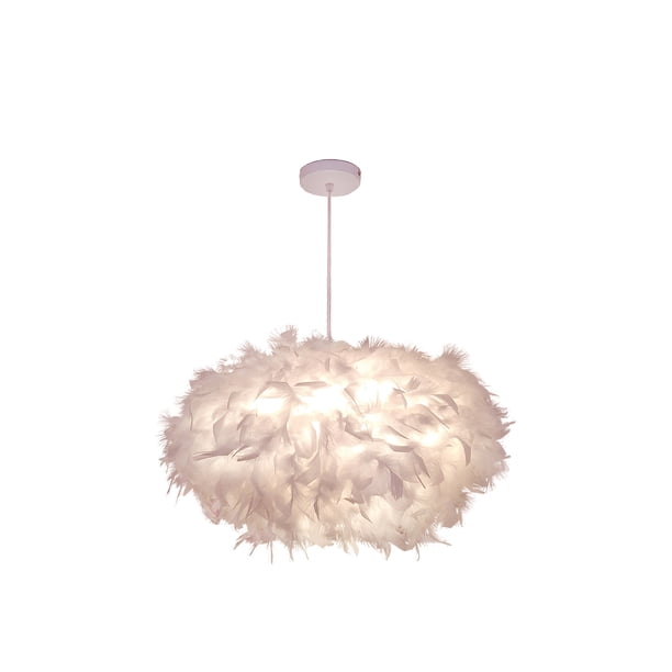 Lámpara De Techo De Plumas Suave, Hermosa, Estable, Fácil Instalación, Lámpara De Araña De Plumas, Romántica, Innovadora, Elegante, Cálida, Lámpara Colgante Con Bombilla E27 Para Sala De Estar Y Hogar Speravity HA020273-00