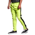 thumbnail image 4 of G-Style USA Men's Hip Hop Slim Fit Track Pants - Athletic Jogger Side Striped - Frozen Yellow/Black - Small, 4 of 5