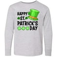thumbnail image 3 of Inktastic Happy St. Patrick's Day Green Hat and Clovers Long Sleeve Youth T-Shirt, 3 of 5