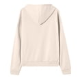 thumbnail image 4 of Lumtrix Zip Up Hoodie Women Long Sleeve Fall Winter Oversized Sweatshirts Zipper Oversized Cute Track Jackets With Pockets Beige L, 4 of 5