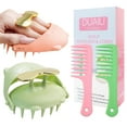 thumbnail image 6 of HEYMKGO 4pcs/set Hair Comb Set for All Hair Types - Silicone Scalp Massager - Shampoo Brush, 6 of 7