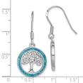 thumbnail image 4 of Auriga Fine Jewelry 925 Sterling Silver Rhodium-plated Created Blue Opal with Tree Dangle Earrings for Women, 4 of 5