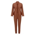 thumbnail image 4 of Pyhlmscde Women's Fashionable And Casual Solid Color Suit Trousers Set, Cardigan for Women, Fall Outfits for Women, Women Fall Clothes, 4 of 6