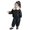 Black, variant on Toddler Leather Jacket Girls Winter Windbreaker Warm Sherpa Fleece Coat Casual Cozy Lapel Collar Snap Button Outerwear Punks Jacket Boys Girls Fall Raincoat Outerwear